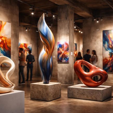 sculptures-abstraites-peintures-colorees-exposition