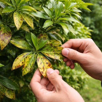 oranger-malade-taches-personne-examine