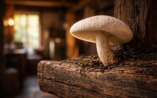 champignon-blanc-ancien-bois-rustique