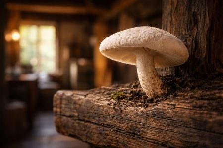 champignon-blanc-ancien-bois-rustique