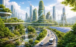 ville-futuriste-batiments-vegetation-ecologie