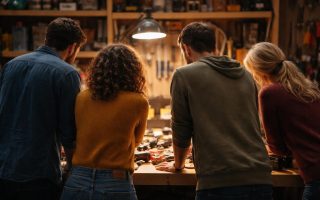 personnes-etabli-outils-bricolage-etageres