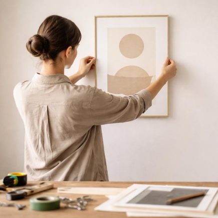personne-ajustant-cadre-mur-blanc