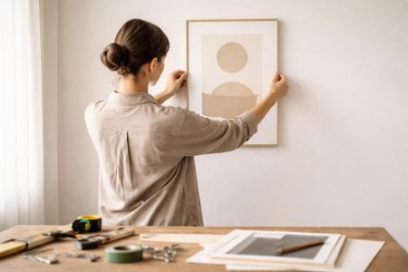 personne-ajustant-cadre-mur-blanc