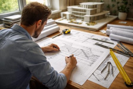 architecte-dessin-plans-outils-maquette