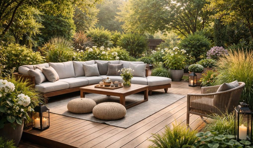 terrasse-bois-plantes-mobilier-moderne
