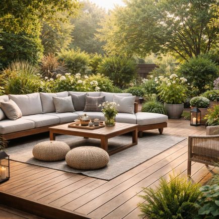 terrasse-bois-plantes-mobilier-moderne