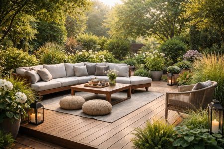 terrasse-bois-plantes-mobilier-moderne