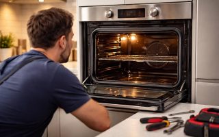 cuisine-moderne-personne-four-reparation