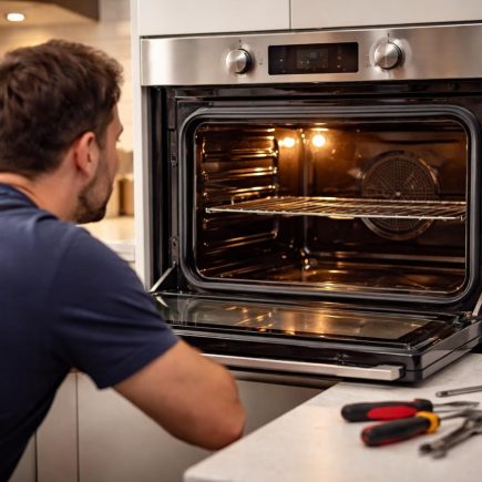 cuisine-moderne-personne-four-reparation