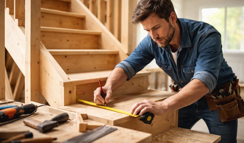 charpentier-mesure-escalier-bois-outils