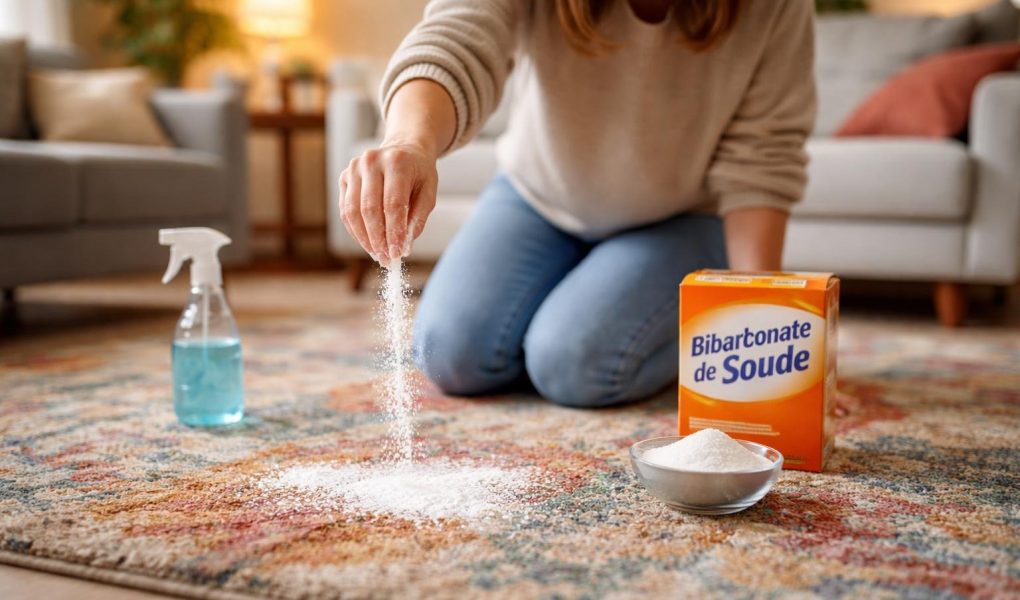 personne-tapis-bicarbonate-salon
