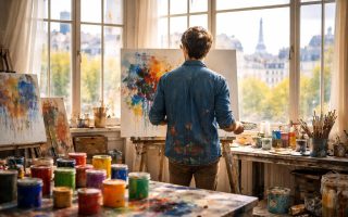 artiste-atelier-fenetres-peinture色