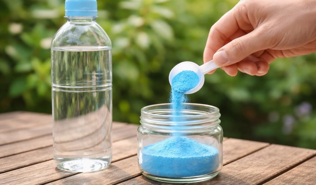 main-poudre-bleue-recipient-verre