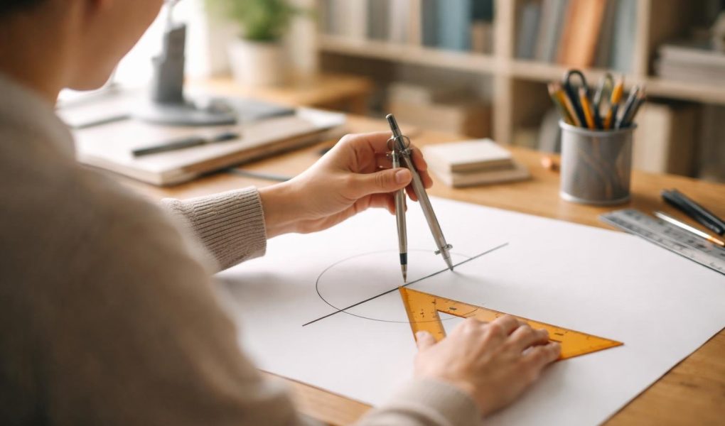 personne-dessin-compas-equerre-bureau